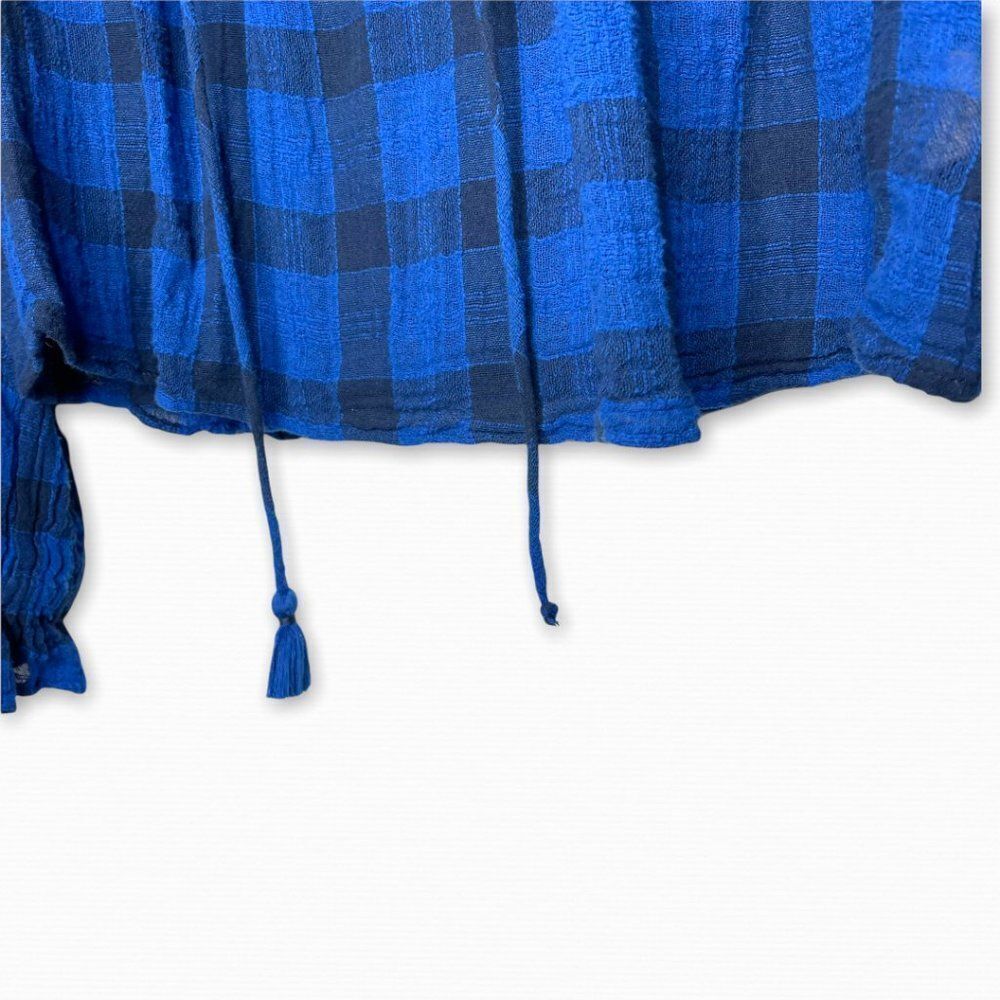 FREE PEOPLE Honey Grove Blue Plaid Top - Picture 7 of 10
